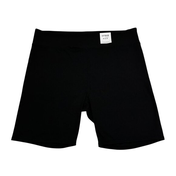 Cotton On Womens Plus Size 18 Black Active Hi-Waist Mis-Length‎ Bike Shorts NWT - Picture 1 of 8